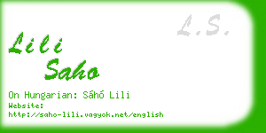 lili saho business card